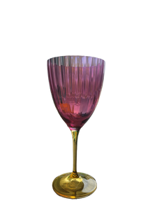 Pink and Yellow Wine Glass