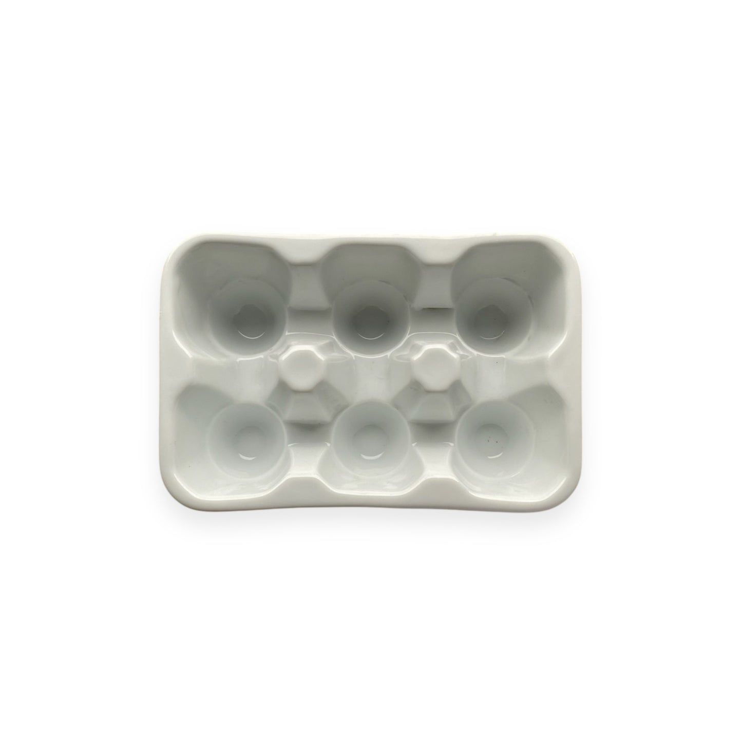 White Ceramic 1/2 Dozen Egg Carton