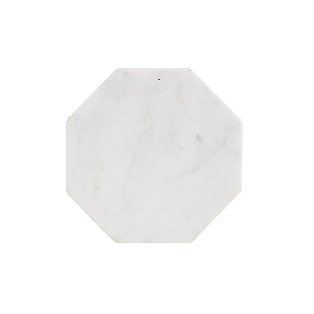 White Octagonal Marble Coaster