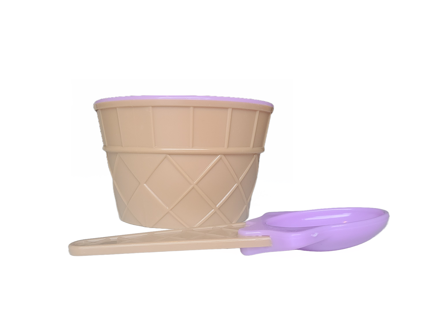 Purple Plastic Ice Cream Bowl and Spoon