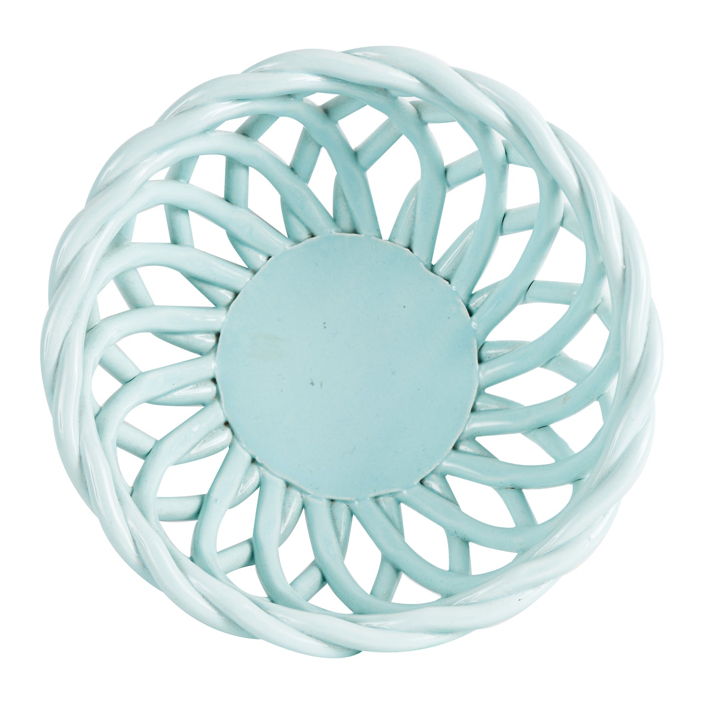Md Ceramic Woven Light Blue Bread Basket