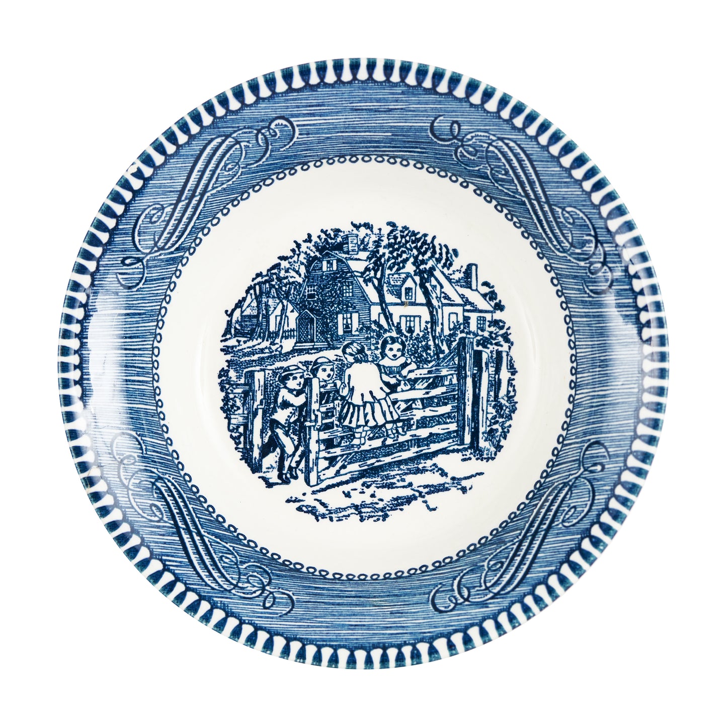 Sm Vintage White Bowl And Blue Bowl