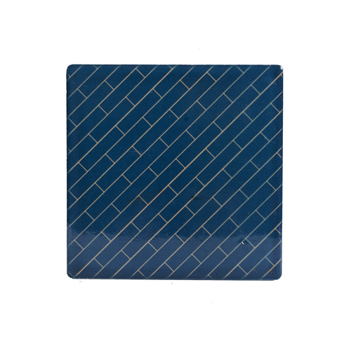 Dark Blue Coaster w/ Brick Design