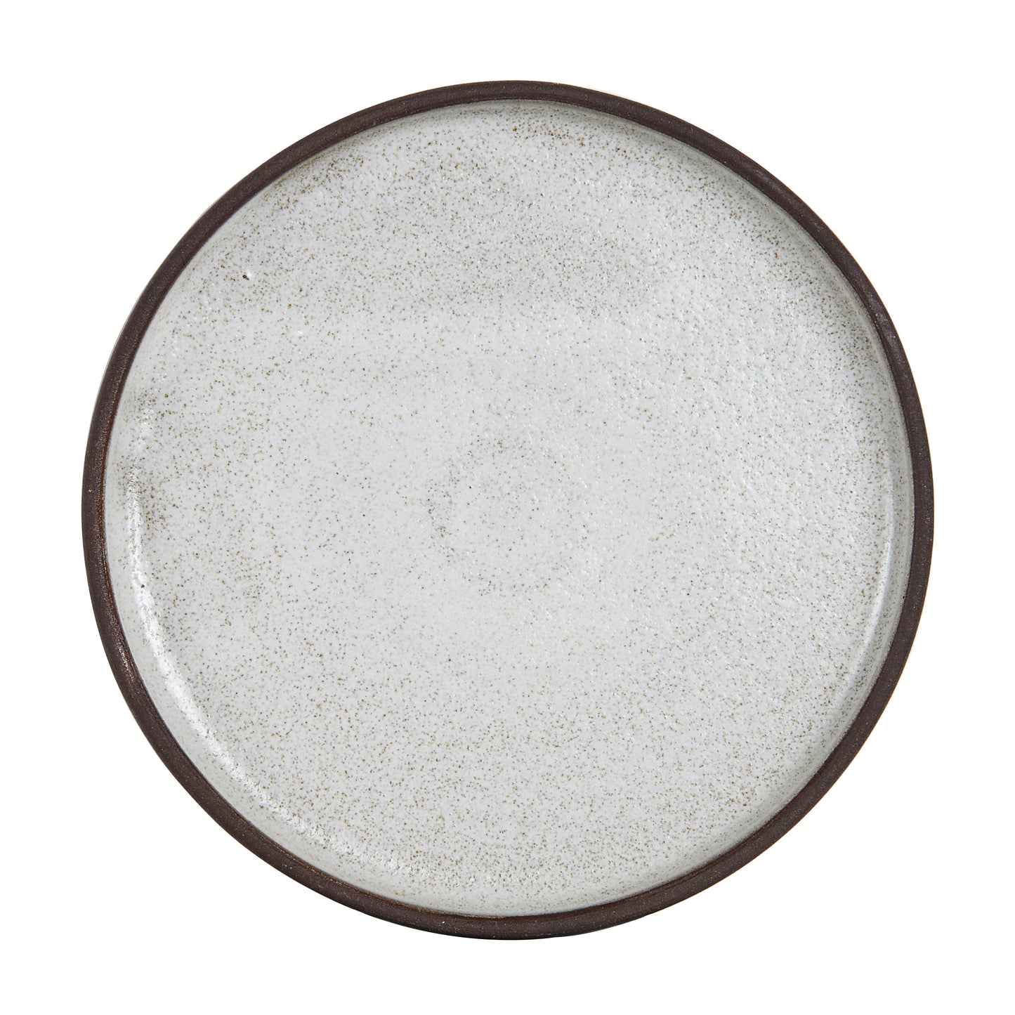 Shallow Cream Plate With Dark Bottom