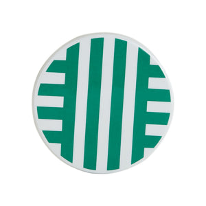 Green Geometric/Striped Coaster