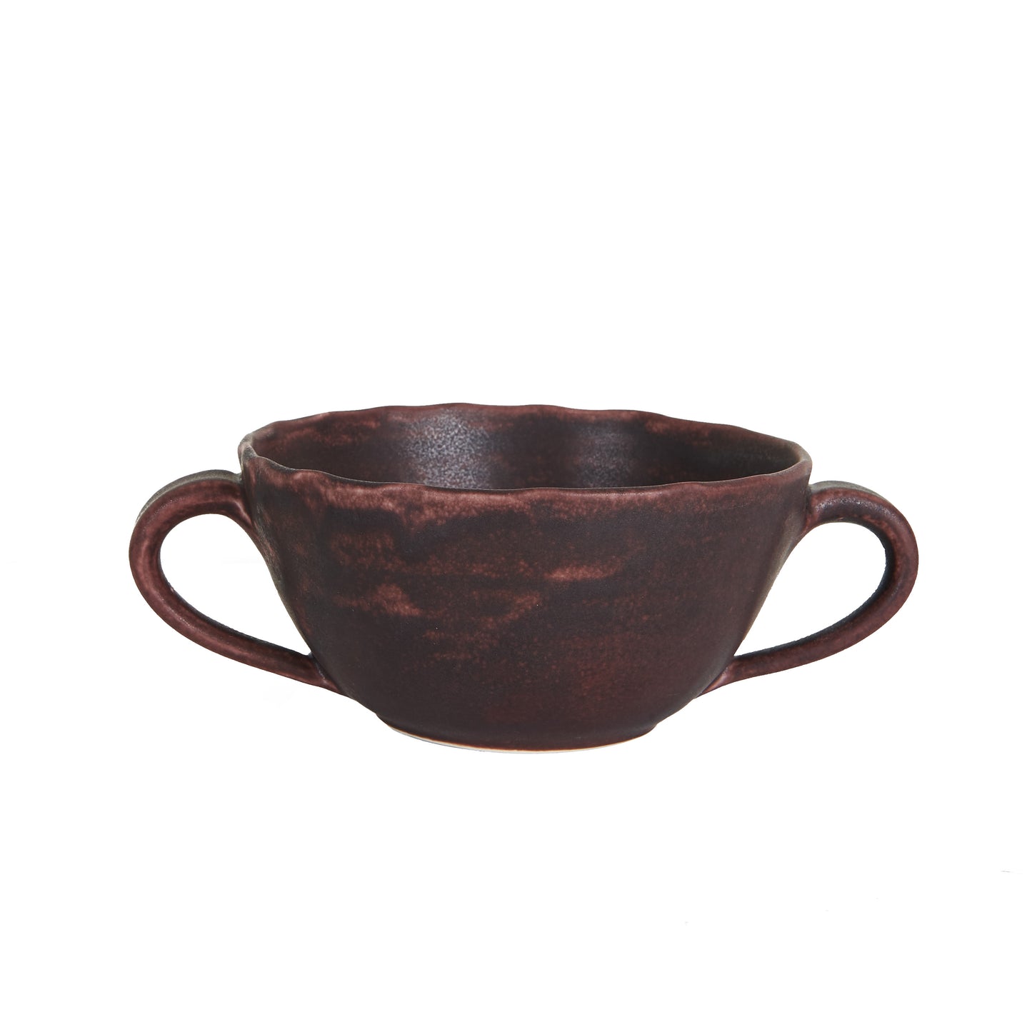 Matte Purple Soup Bowl w/ Handles