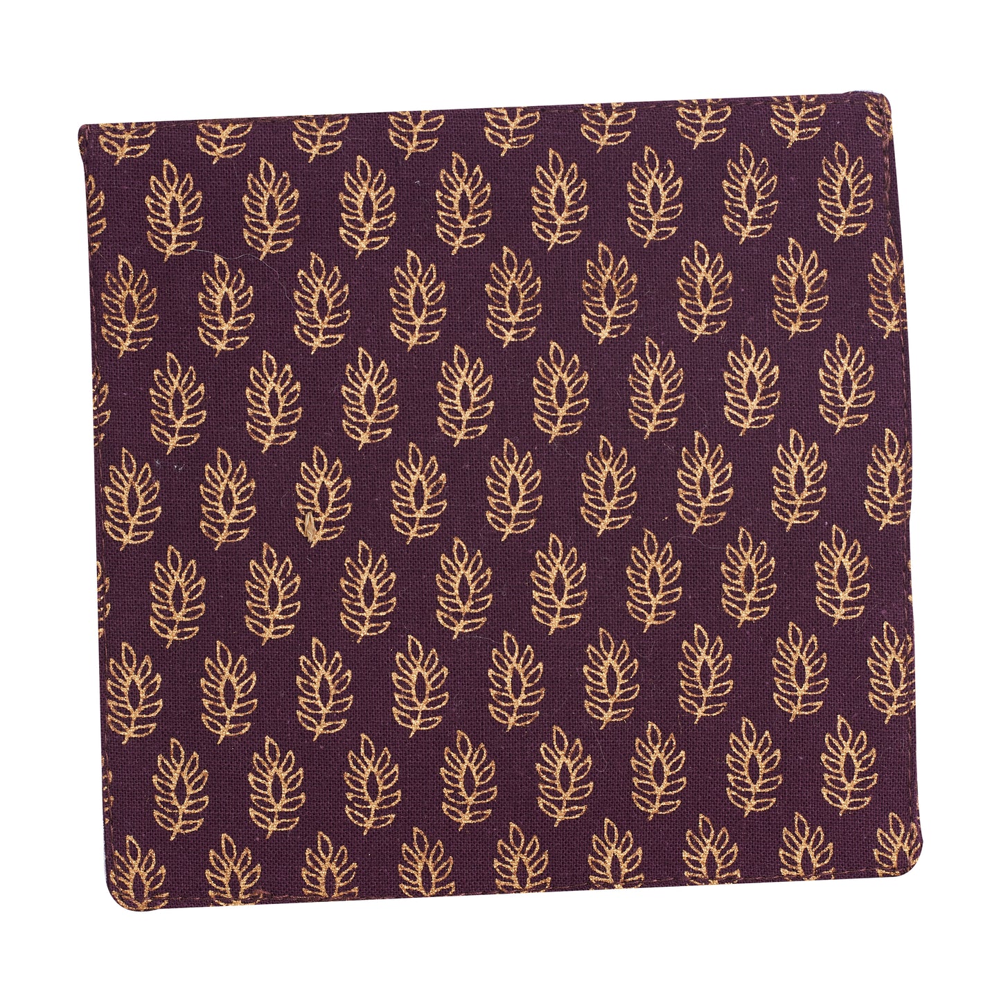 Purple Fabric Coaster w/ Leaf Pattern