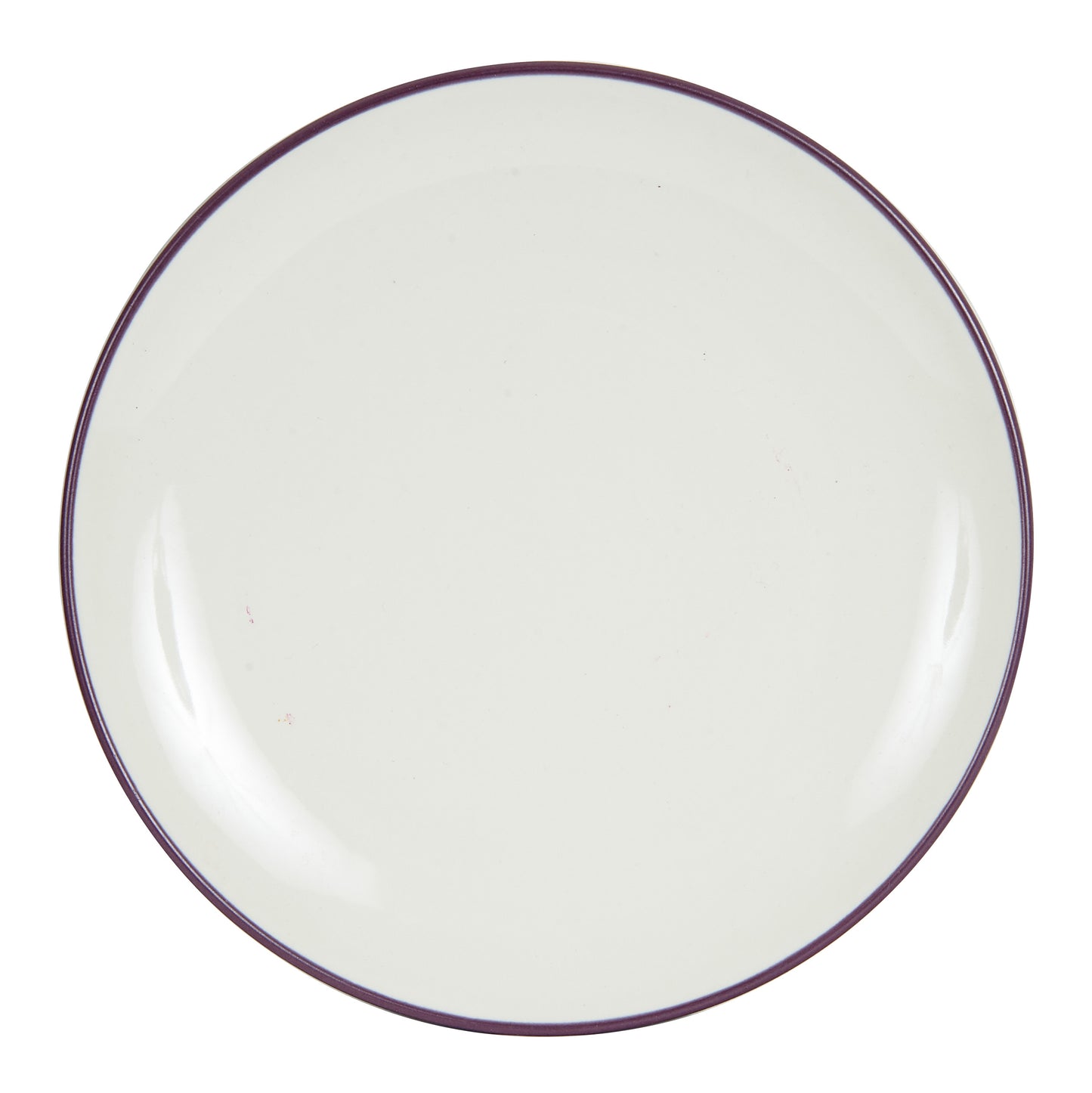 Md White Plate With Purple Rim
