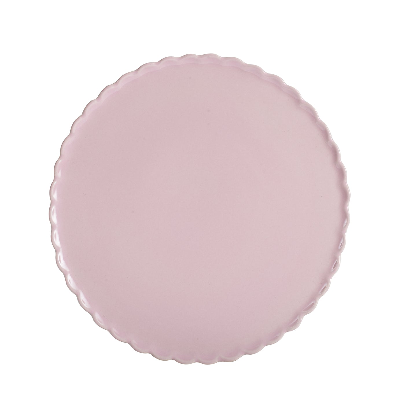 Lg Pale Pink Plate With Wavy Edge