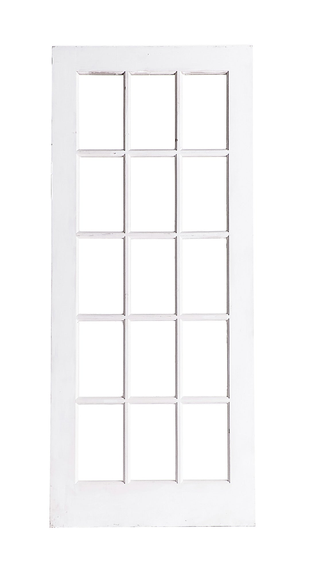 Lg White Door With Glass Panes, Natural Back