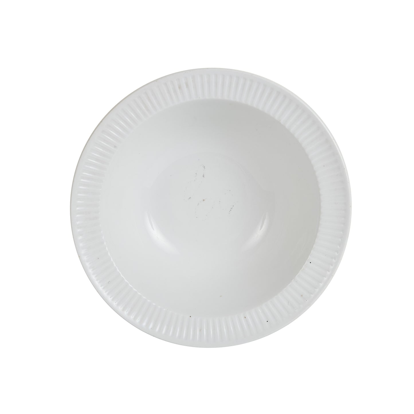 Lg White Soup Bowl With Ridging On The Rim