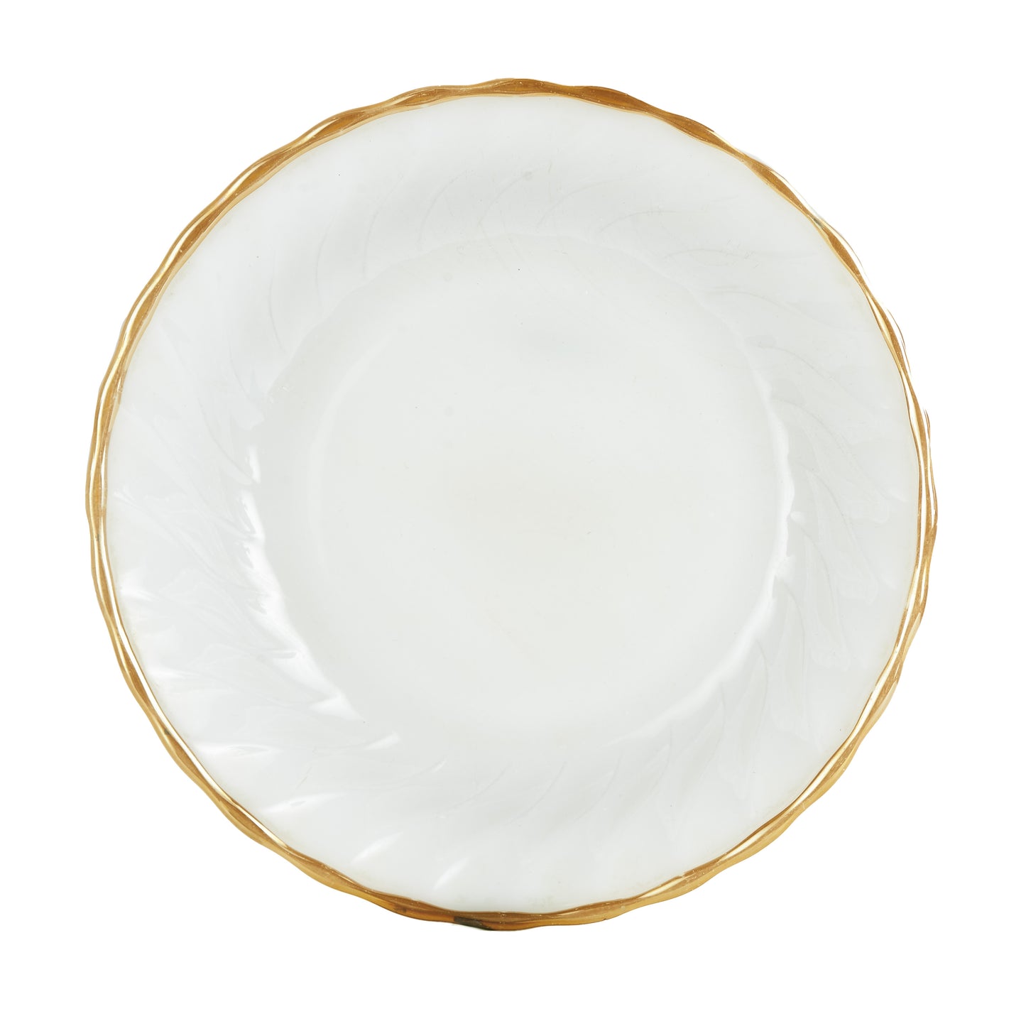Md White Bowl With Gold Rim