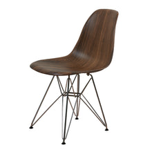 Plastic Faux Wood Chair With Metal Legs