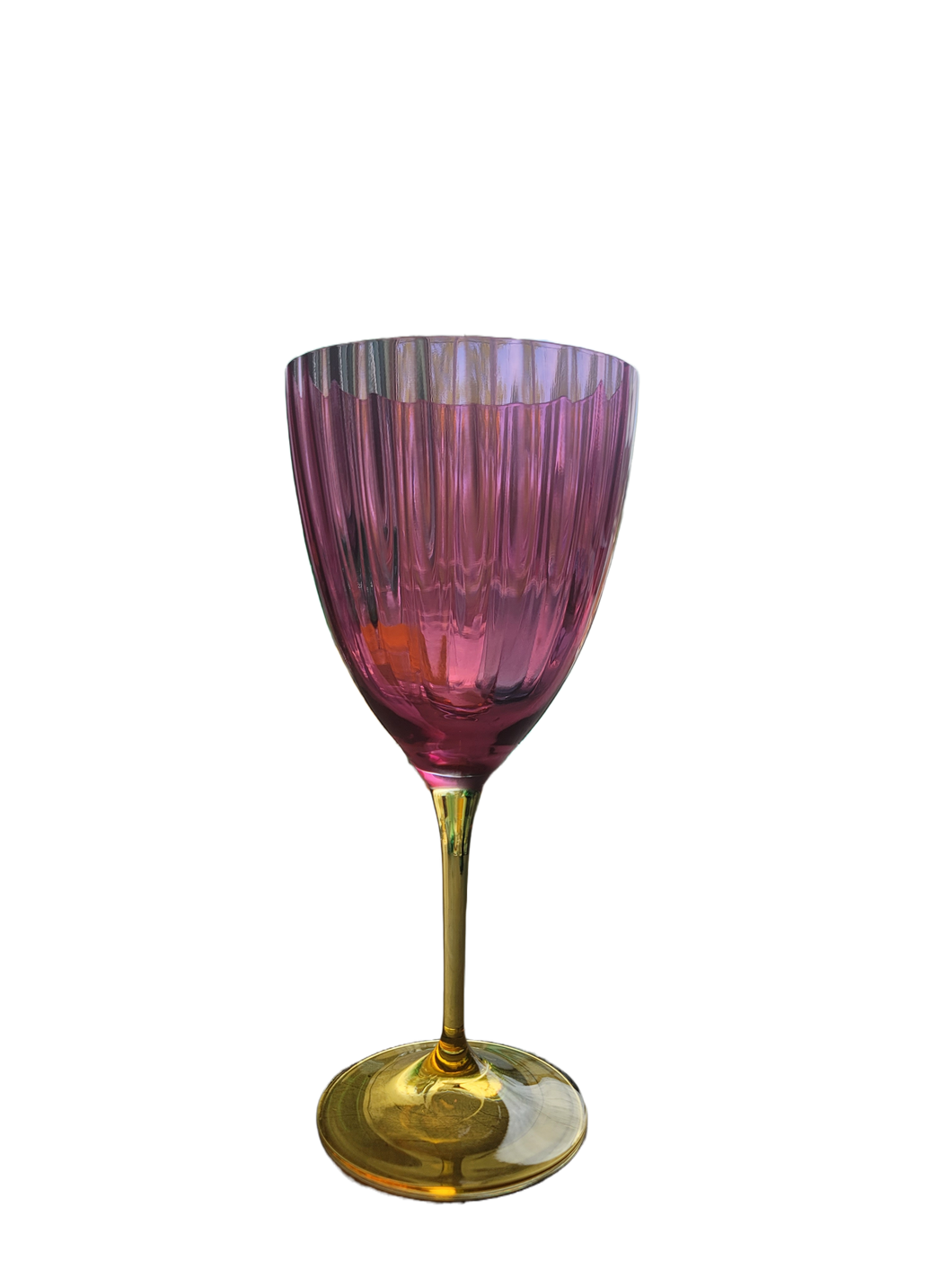 Pink and Yellow Wine Glass