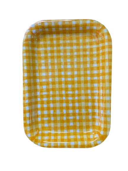 Small Yellow Gingham Tray