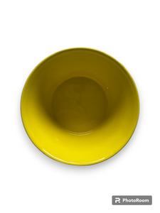 Yellow bowl with green exterior