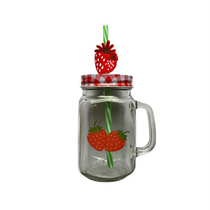 Strawberry Drinking Jar