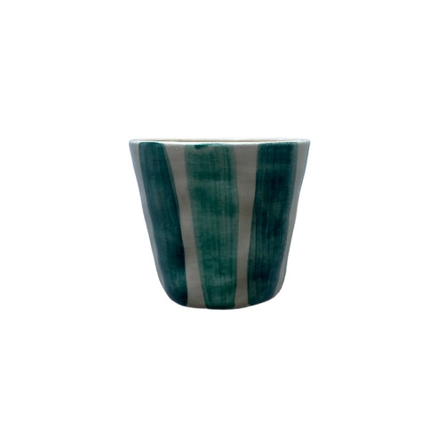 Ceramic Green Striped Cup
