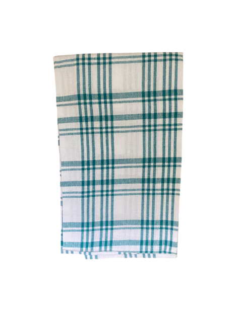 Teal Check Tea Towel