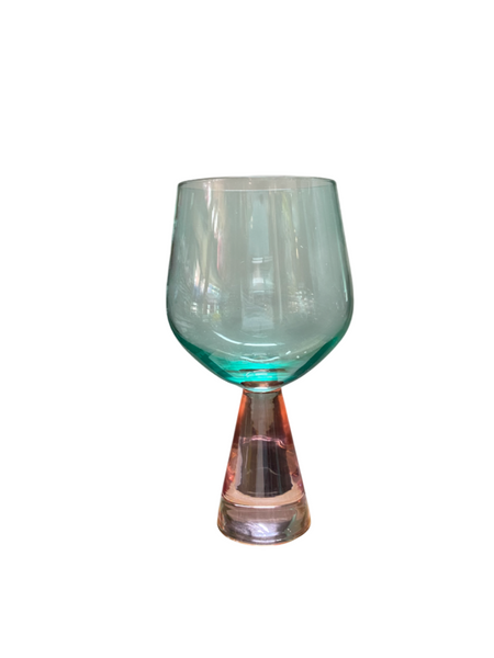 Blue Drinking Glass / Pink Stem