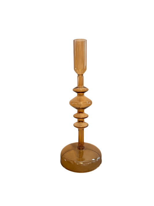 Orange Glass Candle Holder
