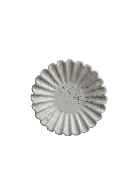 White Fluted Pottery Plate