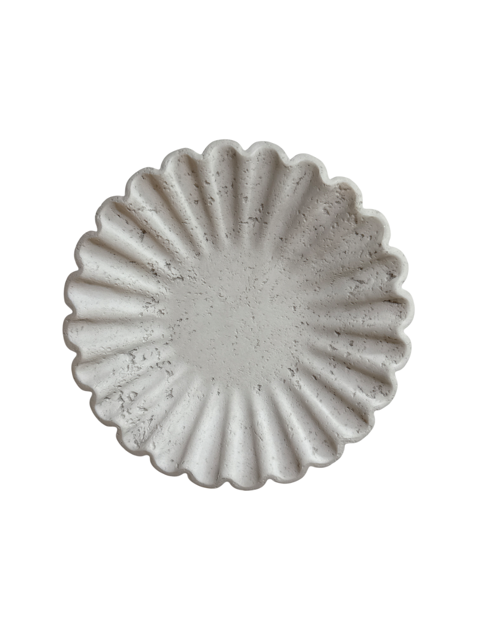 White Fluted Pottery Plate