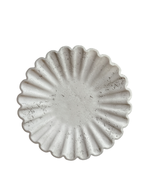White Fluted Pottery Plate