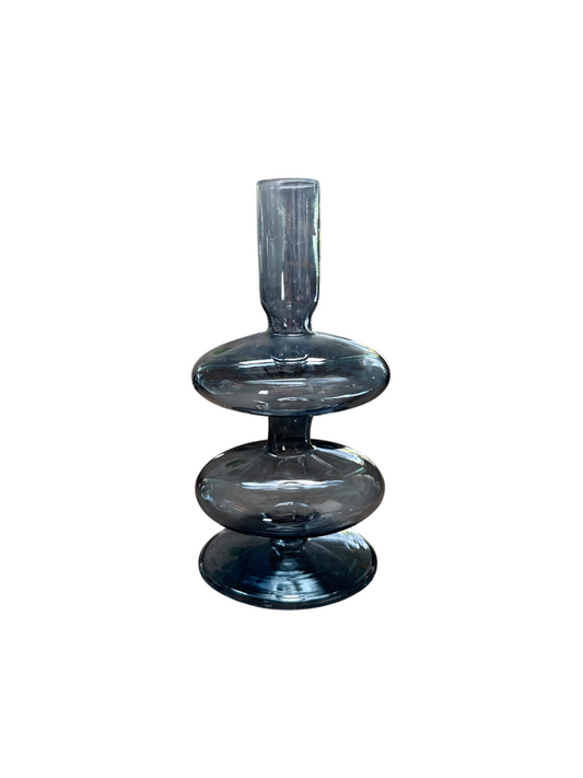 Blue Glass Candle Stick