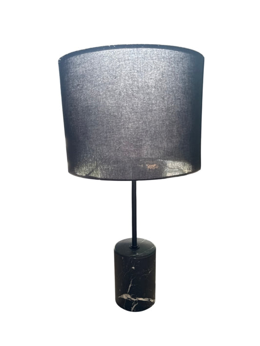 Black Table Lamp with Marble Base