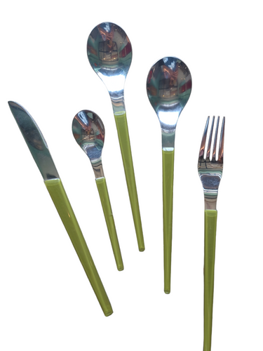 Green Coloured Flatware Set