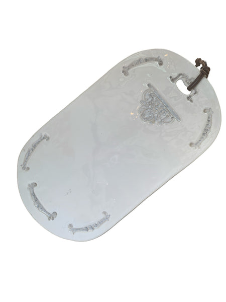 White Ceramic Round Cheese Plate