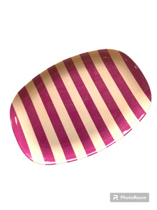 Pink Striped Platter - Melamine