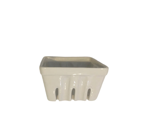 Large White Ceramic Berry Basket