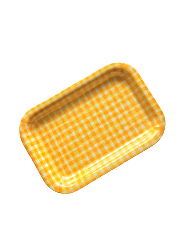 Yellow Gingham Small Platter