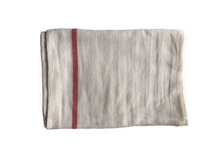 White Linen Napkin w/ Red Stripe