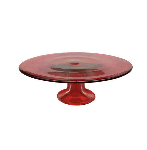 Red Glass Cake Stand