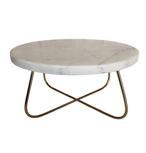 Marble Cake Stand with Gold Base