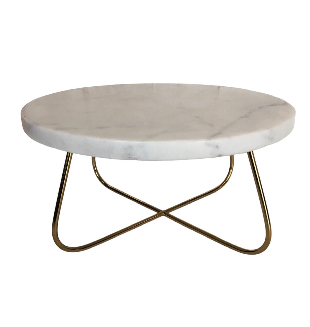 Marble Cake Stand with Gold Base