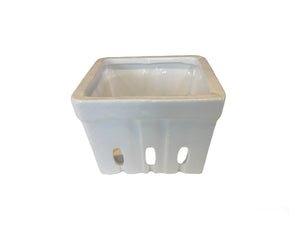 White Ceramic Basket Small
