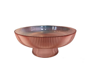 Pink Footed Glass Bowl