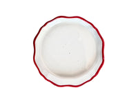 White Pinch Dish with Red Border