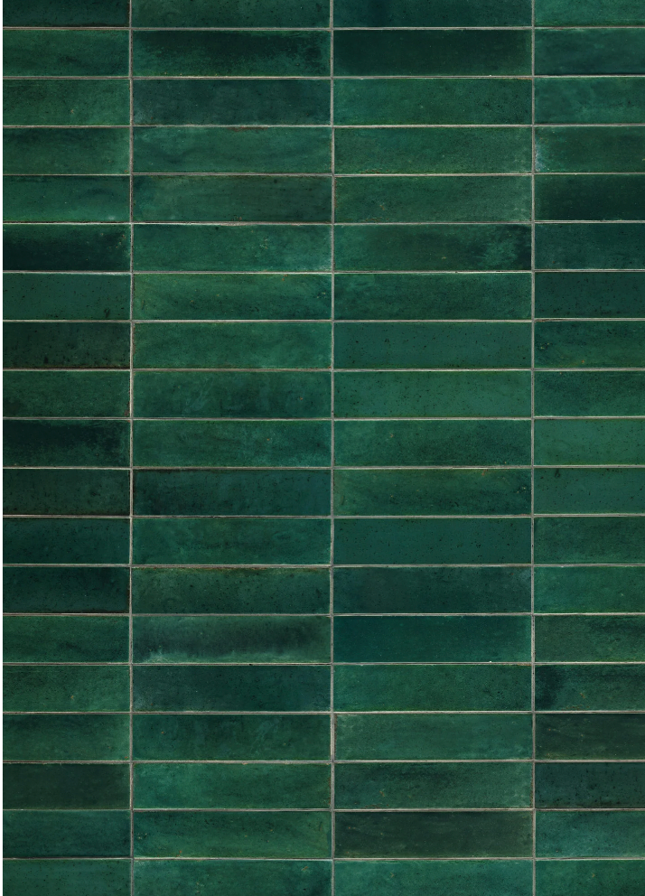 Dark Green Faux Tile Vinyl