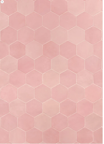 Pink Faux Hexagon Tile Surface