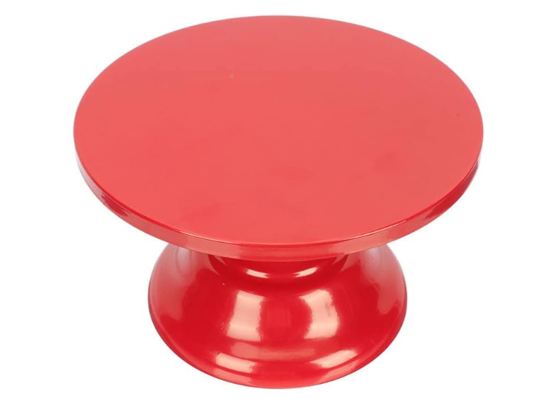 Red Metal Cake Stand