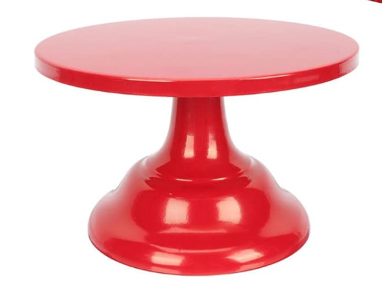 Red Metal Cake Stand