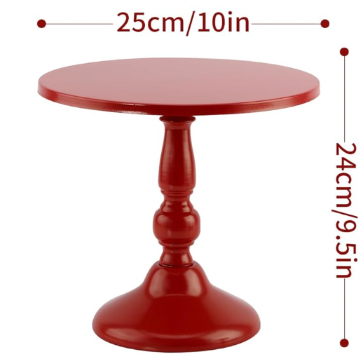 Medium Red Metal Cake Stand