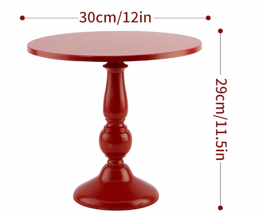 Large Red Metal Cake Stand