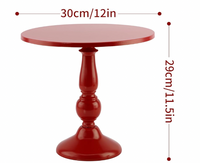 Large Red Metal Cake Stand