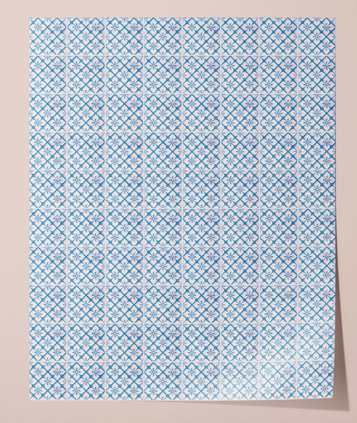 Blue Tile Vinyl Surface